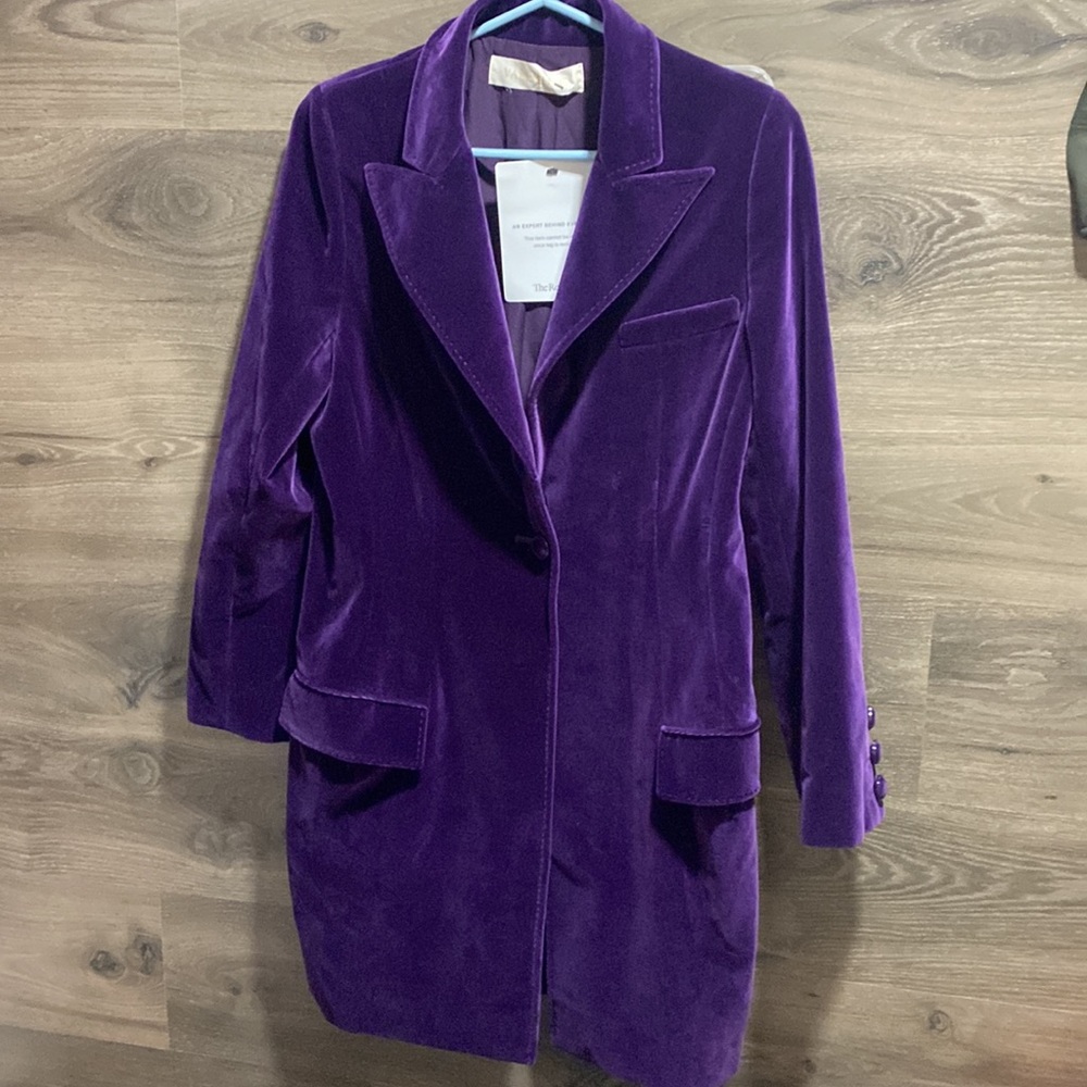 Valentino purple velvet long blazer - Picture 2 of 7